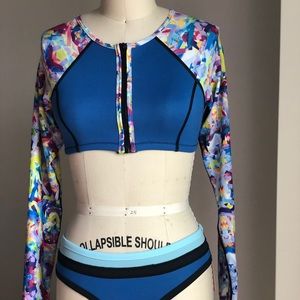 Two piece 2pc neoprene bikini set swimwear size S